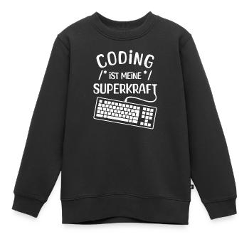 Instruction de script de code Développeur Computergeek - Sweat Premium enfant bio - noir - Devant - AI Model Kid Female (0cm)