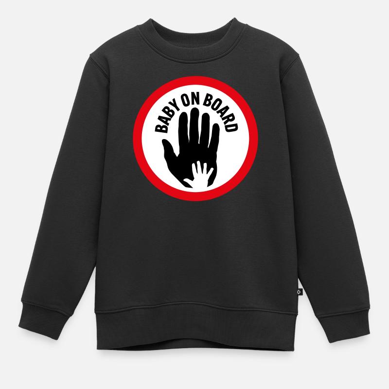Bébé à bord main dans la main - Sweat Premium enfant bio - noir