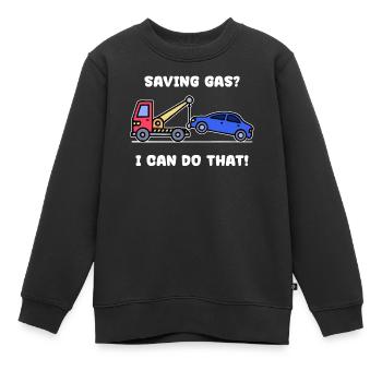 Auto Statement Tanken Energiespeicher Strom - Kinder Premium Organic Sweatshirt - Schwarz - Vorne - AI Model Kid Female (0cm)