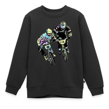 bmx - Sweat Premium enfant bio - noir - Devant - AI Model Kid Female (0cm)