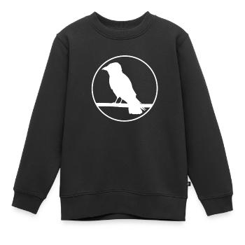 Corbeau sur une branche - Sweat Premium enfant bio - noir - Devant - AI Model Kid Female (0cm)