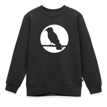 Corbeau sur une branche - Sweat Premium enfant bio - noir - Devant - AI Model Kid Female (0cm)