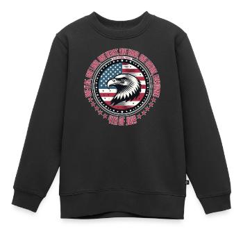 4. JULI, ONE FLAG ONE HEART & NATION, PATRIOT - Kinder Premium Organic Sweatshirt - Schwarz - Vorne - AI Model Kid Female (0cm)