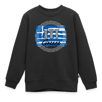 Griechenland - Kinder Premium Organic Sweatshirt - Schwarz - Vorne - AI Model Kid Female (0cm)
