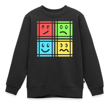 Motifs géométriques - Sweat Premium enfant bio - noir - Devant - AI Model Kid Female (0cm)