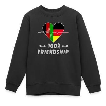 L'Afghanistan et l'Allemagne : amitié à 100 % - Sweat Premium enfant bio - noir - Devant - AI Model Kid Female (0cm)