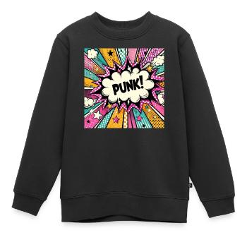 Punk 3 - Sweat Premium enfant bio - noir - Devant - AI Model Kid Female (0cm)