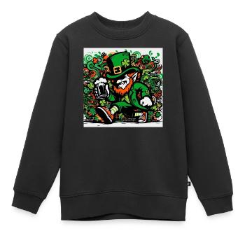 Leprechaun Irland - Kinder Premium Organic Sweatshirt - Schwarz - Vorne - AI Model Kid Female (0cm)