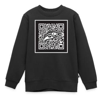 Design de code QR Perch - Sweat Premium enfant bio - noir - Devant - AI Model Kid Female (0cm)