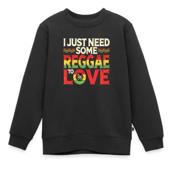 Reggae Jamaica Design - Kids Premium Organic Sweatshirt - black - Front - AI Model Kid Female (0cm)
