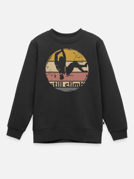 klettern retro bouldern symbol logo vintage icon - Kinder Premium Organic Sweatshirt - Schwarz