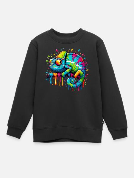 Chamäleon - Kinder Premium Organic Sweatshirt - Schwarz