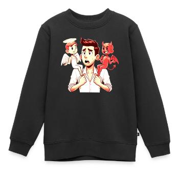 Zerrissen die Stimme des Gewissens - Kinder Premium Organic Sweatshirt - Schwarz - Vorne - AI Model Kid Female (0cm)