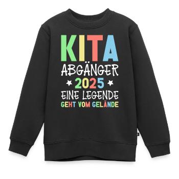 Kita Abgänger 2025 Letzter Tag Im Kindergarten - Kinder Premium Organic Sweatshirt - Schwarz - Vorne - AI Model Kid Female (0cm)