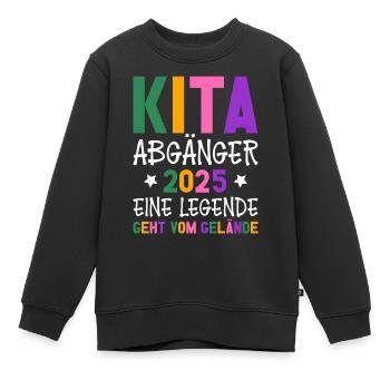 Kita Abgänger 2025 Letzter Tag Im Kindergarten - Kinder Premium Organic Sweatshirt - Schwarz - Vorne - AI Model Kid Female (0cm)