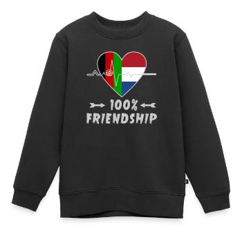 L'Afghanistan et les Pays-Bas : amitié à 100 % - Sweat Premium enfant bio - noir - Devant - AI Model Kid Female (0cm)