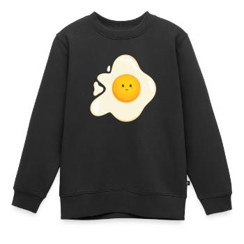 Oeuf au plat sucré - Sweat Premium enfant bio - noir - Devant - AI Model Kid Female (0cm)