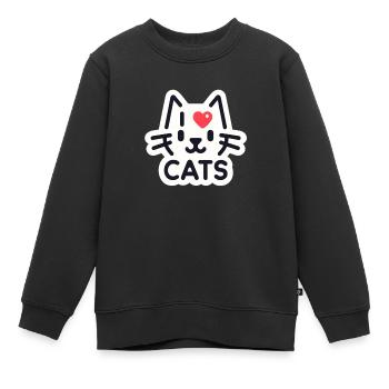 Charmante Katzenliebe - Kinder Premium Organic Sweatshirt - Schwarz - Vorne - AI Model Kid Female (0cm)