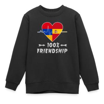 Armenien und Spanien 100% Freundschaft - Kinder Premium Organic Sweatshirt - Schwarz - Vorne - AI Model Kid Female (0cm)