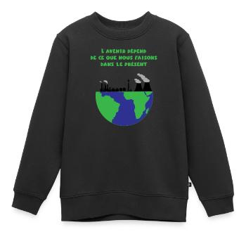 Planet Erde - Kinder Premium Organic Sweatshirt - Schwarz - Vorne - AI Model Kid Female (0cm)