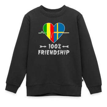 Mali und Schweden 100% Freundschaft - Kinder Premium Organic Sweatshirt - Schwarz - Vorne - AI Model Kid Female (0cm)