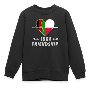 L'Afghanistan et la Pologne : amitié à 100 % - Sweat Premium enfant bio - noir - Devant - AI Model Kid Female (0cm)