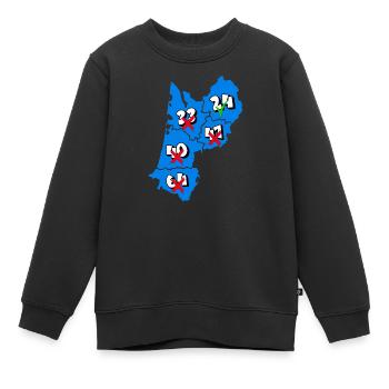 Région Aquitaine - Sweat Premium enfant bio - noir - Devant - AI Model Kid Female (0cm)