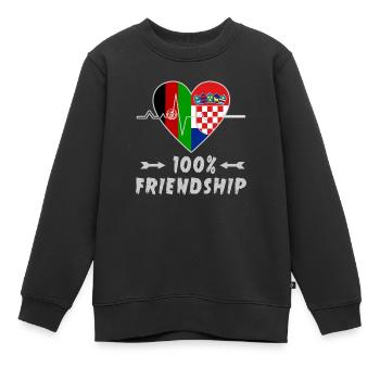 L'Afghanistan et la Croatie : amitié à 100 % - Sweat Premium enfant bio - noir - Devant - AI Model Kid Female (0cm)