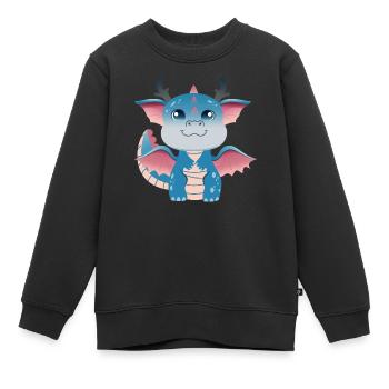 Azurblauer Drachenling-Amulett - Kinder Premium Organic Sweatshirt - Schwarz - Vorne - AI Model Kid Female (0cm)