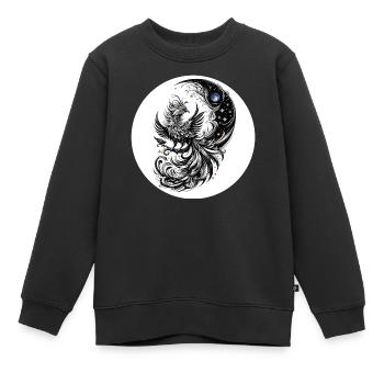 Comet Phoenix in the Moon Circle - Kids Premium Organic Sweatshirt - black - Front - AI Model Kid Female (0cm)
