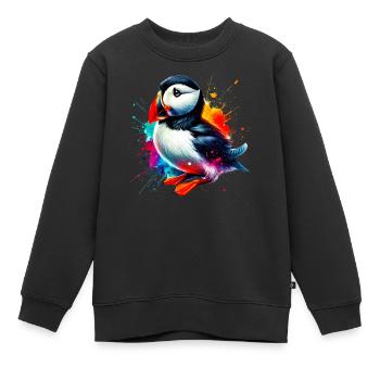 Papageitaucher - Kinder Premium Organic Sweatshirt - Schwarz - Vorne - AI Model Kid Female (0cm)