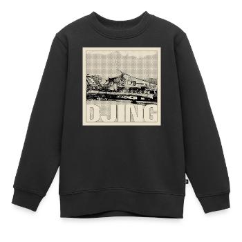 DJing Halftone Mix - Kinder Premium Organic Sweatshirt - Schwarz - Vorne - AI Model Kid Female (0cm)