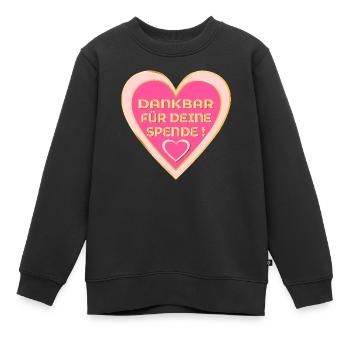 SPENDERIN DANKBARKEIT - SPENDE HERZ - Kinder Premium Organic Sweatshirt - Schwarz - Vorne - AI Model Kid Female (0cm)
