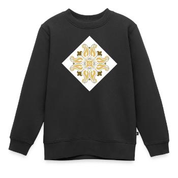 orientalisches Muster Marokko Brauntöne - Kinder Premium Organic Sweatshirt - Schwarz - Vorne - AI Model Kid Female (0cm)