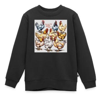 Ballet de poulet : Troupe de poulets polyphoniques - Sweat Premium enfant bio - noir - Devant - AI Model Kid Female (0cm)