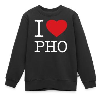 I LOVE PHO - Kinder Premium Organic Sweatshirt - Schwarz - Vorne - AI Model Kid Female (0cm)