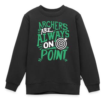 Archers Are Always On Point - Kids Premium Organic Sweatshirt - black - Front - AI Model Kid Female (0cm)