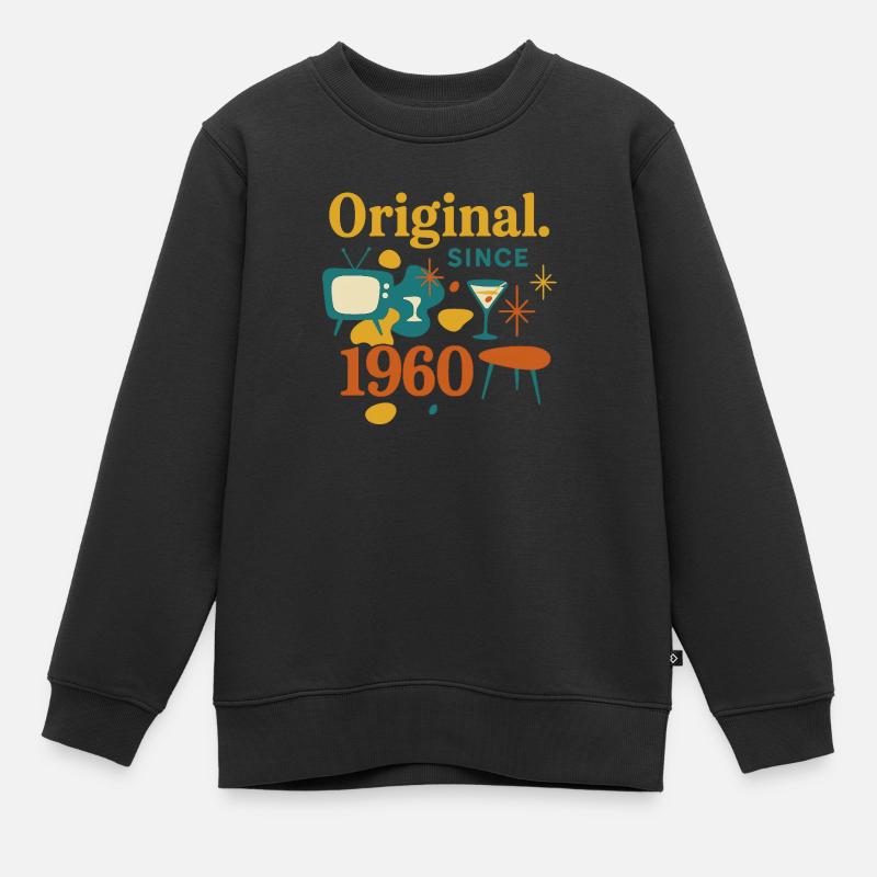 Langue source. Depuis 1960 – Design rétro Année de naissance - Sweat Premium enfant bio - noir