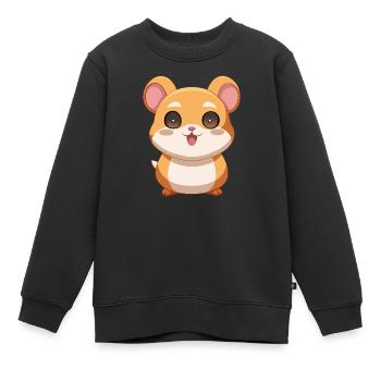 Lustiges und neugieriges Meerschweinchenbaby - Kinder Premium Organic Sweatshirt - Schwarz - Vorne - AI Model Kid Female (0cm)