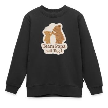 Team Papa - Kinder Premium Organic Sweatshirt - Schwarz - Vorne - AI Model Kid Female (0cm)