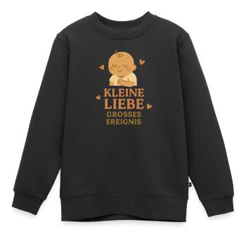 Kleine Liebe Grosses Ereingnis - Kinder Premium Organic Sweatshirt - Schwarz - Vorne - AI Model Kid Female (0cm)
