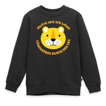 Mutig wie ein Löwe - Kinder Premium Organic Sweatshirt - Schwarz - Vorne - AI Model Kid Female (0cm)
