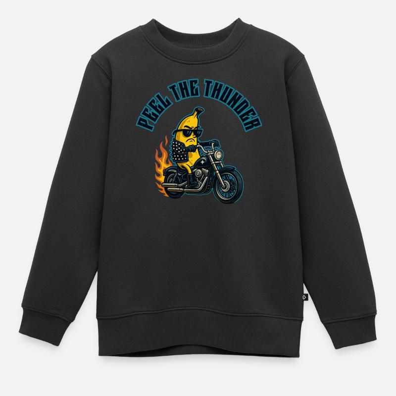 Biker banane - Sweat Premium enfant bio - noir