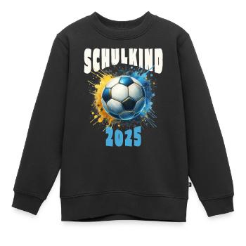 Einschulung Schulkind 2025 Fußball - Kinder Premium Organic Sweatshirt - Schwarz - Vorne - AI Model Kid Female (0cm)