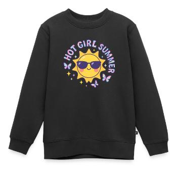Fille chaude d’été - Sweat Premium enfant bio - noir - Devant - AI Model Kid Female (0cm)