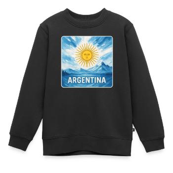 Argentinien Nationalfarben Design - Kinder Premium Organic Sweatshirt - Schwarz - Vorne - AI Model Kid Female (0cm)