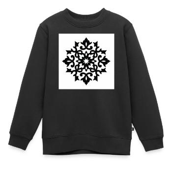 Detaillierte Schneeflocke mit Verzierung - Kinder Premium Organic Sweatshirt - Schwarz - Vorne - AI Model Kid Female (0cm)