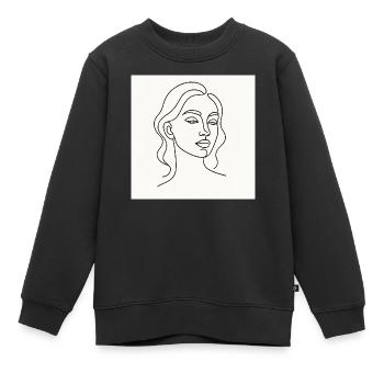 Die gezeichnete Lady - Kinder Premium Organic Sweatshirt - Schwarz - Vorne - AI Model Kid Female (0cm)