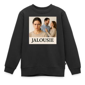 Jalousie - Sweat Premium enfant bio - noir - Devant - AI Model Kid Female (0cm)