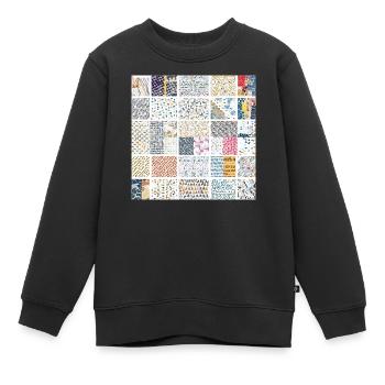 Collection d’art de motif de mosaïque abstraite - Sweat Premium enfant bio - noir - Devant - AI Model Kid Female (0cm)